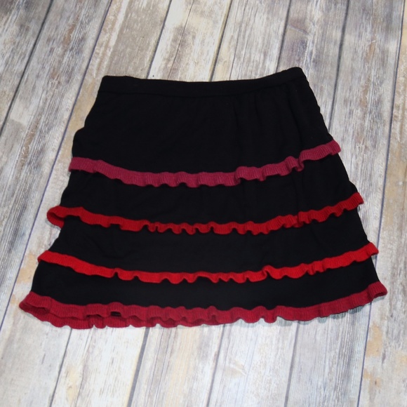 Anthropologie Dresses & Skirts - Sparrow Black and Maroon Skirt size Medium